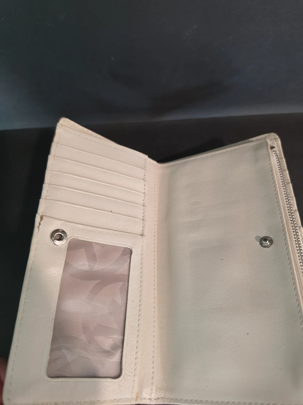 Michael Kors Cream Studded Leather Wallet Clutch